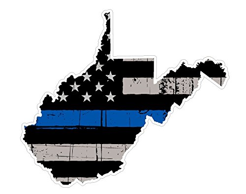 West Virginia State (U48) Thin Blue Line Vinyl Yeti Tumbler Decal Sticker Laptop/Netbook