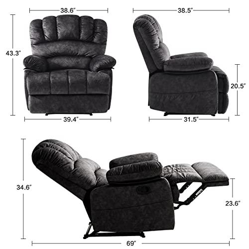 EASELAND Extra Large Recliner Chairs for Big and Tall, Extra Wide and Overstuffed Breathable