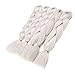WIGENIUS 5 Pieces Jumbo Braid Hair Extensions High Temperature Kanekalon Braiding Hair Fiber for Twist Ombre Braiding Hair Hot Water Setting Xpressions Braiding Hair Gray Color (5PCS, Gray)