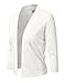 JJ Perfection Women's Basic 3/4 Sleeve Open Front Cropped Cardigan WHITE M