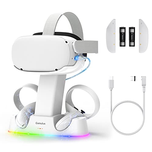 Gamulus RGB Charging Dock for Meta Quest 2, VR Headset & Controllers