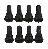 ABN Snap-in Short Black Rubber Valve Stem (TR412) 8-Pack for Tubeless 0.453in 11.5mm Rim Holes on Standard Vehicle Tires