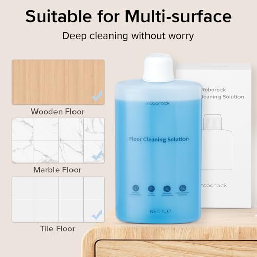 Roborock Original floor cleaner liquid for All Series Wet/dry vacuum cleaners & Robot Vaccum Cleaner, Dyad pro combo,S8 pro ultra, S7 max ultra, Q7 max, Q8 max, Qrevo, 1000mL,Dilution Ratio 1:200