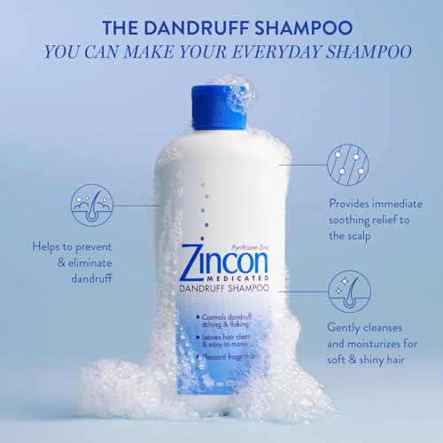 Zincon Medicated Dandruff Shampoo, 8 Fluid Ounce