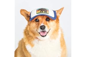 Nature Collection, PupLid Trucker Hats for Dogs (Medium) Premium Stylish Sun Protection for The Modern Dog - Adjustable for Secure Comfortable Fit on Active Dogs (Blue, Bear)