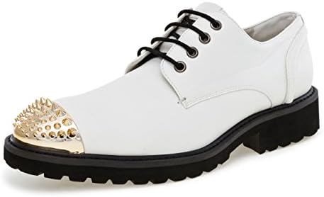 J75 by Jump Men’s Jethro Spiked Narrow Toe Lace-Up Dress Casual Oxford White 9 D US Men