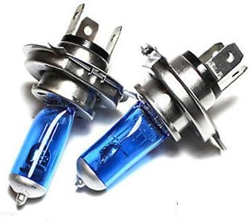 2 x H4 55w Super White Ultra Bright Headlight Bulbs 12V Xenon Look, Halogen Upgrade Car Vehicle (1 Pair)