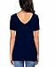 Carterstory Women Summer Tops Cross Front Deep V-Neck Short Sleeve Tees Top NavyBlue S