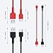 Short USB C Cable AUKEY (0.7ft 2 Pack) USB Type C Cable 0.2m Fast Charging Cord for Samsung Galaxy Note9 S10 S10+ S9 S8, LG V40 V30 G6 G5, HTC U12+ 10, Power Bank, Portable Charger - Red Black
