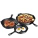 Bruntmor 8, 10 and 12 Inch Pre-Seasoned Frying Pan Set of 3, Oven Safe Skillet, Grill Pan Set, Nonstick Cookware with Side Drip Lips, Black