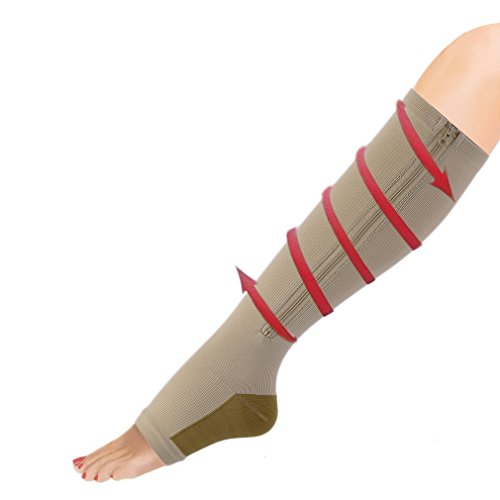 DierCosy Women Zippered Compression Socks Slim Leg Sox Toe Thigh Thin Leg Stocking Health and Beauty