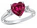 Star KSterling Silver 8mm Heart Shape Three Stone Promise Ring