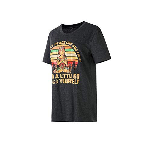 I'm Mostly Peace Love and Light Unisex T-Shirt - Retro Vintage Sunshine for Yoga Lovers Meditation and Spirituality Size M (Dark Grey)