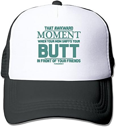 That Awkward Moment When Mom Sniffs Your Butt Man Cool Mesh Hat Baseball Hat Black