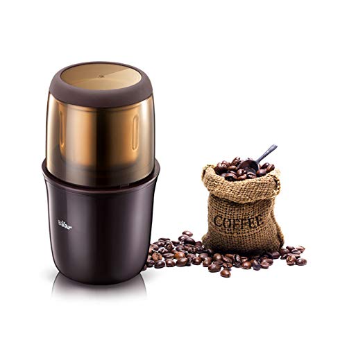 Bear Kaffeemühle, 200W Edelstahl Elektrische Kaffeemühle, Kapazität 75g, eräuscharm Getreidemühle Kaffeemühle, Grinder…