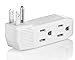 Yubi Power Three Outlets Grounding Adapter Vertical Wall Tap Adapter Double Sided - ETL Listed - Three Pack