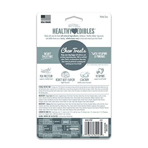 Nylabone Healthy Edibles Natural Long Lasting Dog Chew Treats Roast Beef & Chicken Petite 8 Count - //medicalbooks.filipinodoctors.org