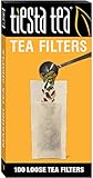 Tiesta Tea | Loose Leaf Tea Filters | 100 Count | Disposable Tea Infuser | 100% Natural Unbleached Paper | Steeps Tea and Coffee | Eco-Friendly | Single Serve Filter for a Cup of Tea