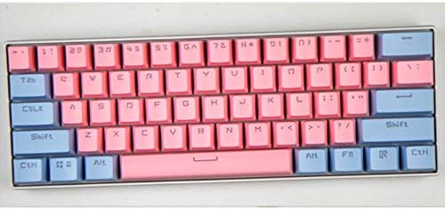 CSJD 61-Key Mechanical Keyboard keycap, PBT Frosted Transparent 61-Key Cap Two-Color molding keycap