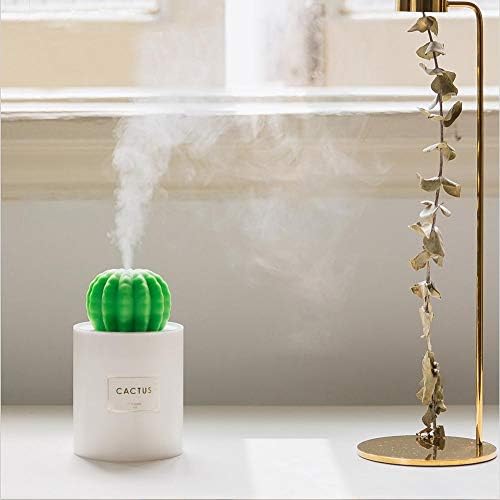 sroomcla - Humidifier - Aroma Humidifier, Mini Light Cactus Shaped Humidifier, Portable Humidifier Small Nebulizer with USB Data Cable for Home, Office, Yoga, Bedroom, Living Room etc.