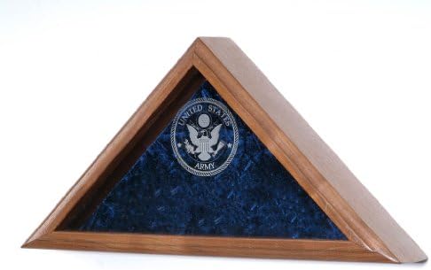 All American Gifts Engraved Military Service Flag Case - for 3x5 Flag (Navy Engraved Emblem)