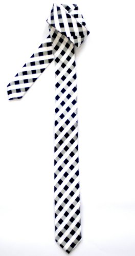 RetreezClassic Check Woven Microfiber Skinny Tie Necktie
