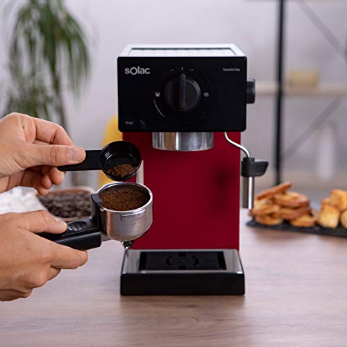 Solac CE4506 Squissita Easy Wine - Cafetera espresso, 20 bar, Double Cream,  Espresso y Cappuccino, 1050 W, Portafiltros… - La Cafetera
