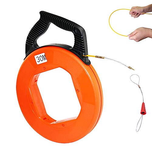 KOOTANS 98Ft Fish Tape Fiberglass 4mm x 30m Electrical Fish Tape Reel with 1pcs Wire Grip for Pull Wire Cable Line Long Runs - Thumbnail 7