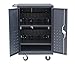 Pearington 20 Device Mobile Charging and Storage Cart for iPads, Chromebooks and Laptop Computers, Up To 17-Inch Screen Size, Surge Protection, Front & Back Access Locking Cabinet, Black