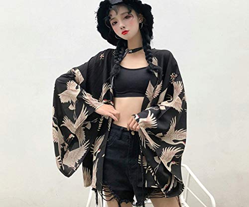 Kimonos Woman Japanese Kimono Cardigan Cosplay Shirt Blouse for Women Japanese Yukata Beach Kimono Ff564,1,One Size