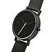 BIJOUONE B001 Minimalist Modern Black Dial Stainless Steel Swiss Quartz Analog Unisex Watch, Matte Black Case