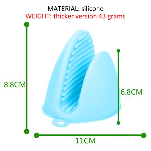 Scettar Mini Oven Mitt, Silicone Pot Holder Cooking Finger Protector Pinch Grips Heat Resistant for Kitchen Cooking & Baking, 2 PairsÂ 