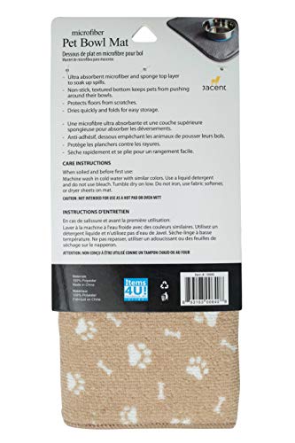 Microfiber Non-Slip Pet Bowl Mat, 20 x 10 Inches, 1 Pack