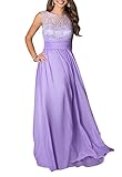 LOVEBEAUTY® Women's Long Sleeveless Chiffon Formal Prom Party Evening Dress