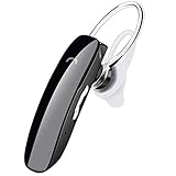 GLCON G-01 Wireless Bluetooth Headset Mic, Voice Control Earpiece, Caller Number Prompt, Hands Free Phone Ear Piece Microphone Buds iPhone X 8 Plus,Galaxy S9 S8 Note 8 Cell Phones, Black