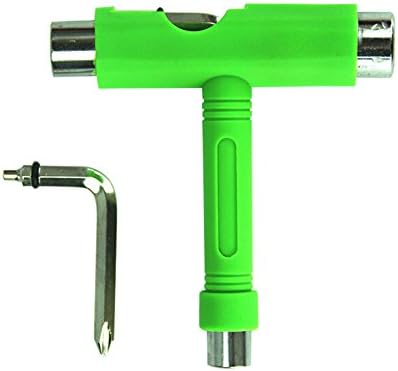 ZhongMing Metal All-In-One T Shape Skateboards Tools Skateboard Wrench,Green