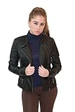 Olivia Miller Womens Faux Leather Biker Jacket With Pockets