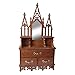 Design Toscano BN1937 Glass Wall Mounted Storage Curio Cabinet, Walnut
