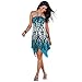 TINYHI Women's Top Pretty Handkerchief Halter Beach Dress Summer Printed Summer, Blue, Small
