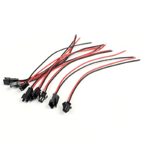 uxcell 4 Pairs 2 Pin Female Male Neon Glow Strip EL Wire Cable Connector 150mm