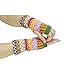 Zmart Women Color Fingerless Mittens Doule Knitted Hand Gloves