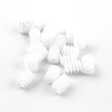 uxcell 20 Pcs White Plastic Gear Worm Screws 6mmx8mm for RC DIY Model Toys