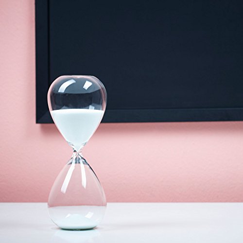 Hourglass Sand Timers - SWISSELITE Biloba Hourglass Sand Timer, 4.4 Inch White Sand Timer In 5 Mins