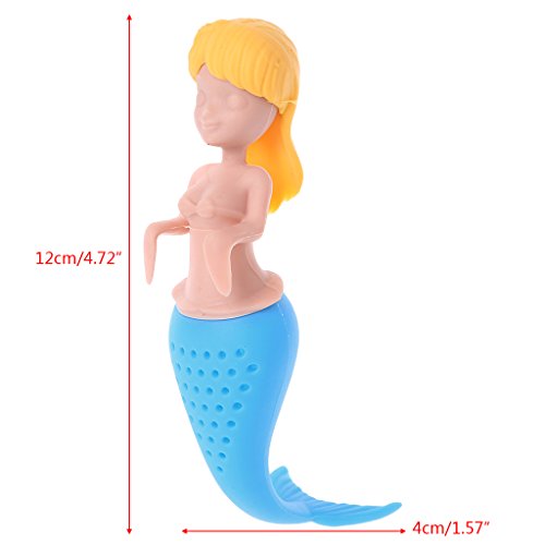 Dabixx Mermaid Tea Leaf Infuser Loose Strainer Herbal Spice Filter Silicone Diffuser-Black