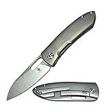 Kizer Cutlery Folding Pocket Knives Frame Lock Drop Point Blade Titanium Handles Tactical EDC Knife,Kizer Justin Lundquist Wanderer Ki4500