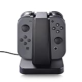 Nintendo Switch Joy Con Charger Dock, Sunix 4 in 1 Charging Stand with LED indication for Nintendo Switch Joy Con