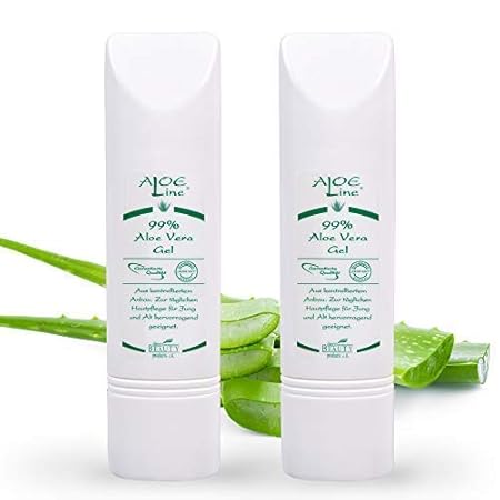 Bio Aloe Vera GEL 99% 2x50ml | Dermatologisch getestet mit SEHR GUT | ohne Duft- & Farbstoffe - ohne Parabene - ohne Mineralö
