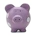 Child to Cherish Ceramic Polka Dot Piggy Bank, Purple