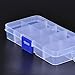 ECROCY Pack of 5 Plastic Storage Box with Adjustable Dividers for Beads, Jewelry,Tools and Fishing Lures(1pc Organizer Box with 36 Grids & 4pcs Box with 10 Grids)