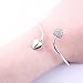 Yonisun Lady Crystal Double Heart Open Bangles Bracelet for Holiday Party